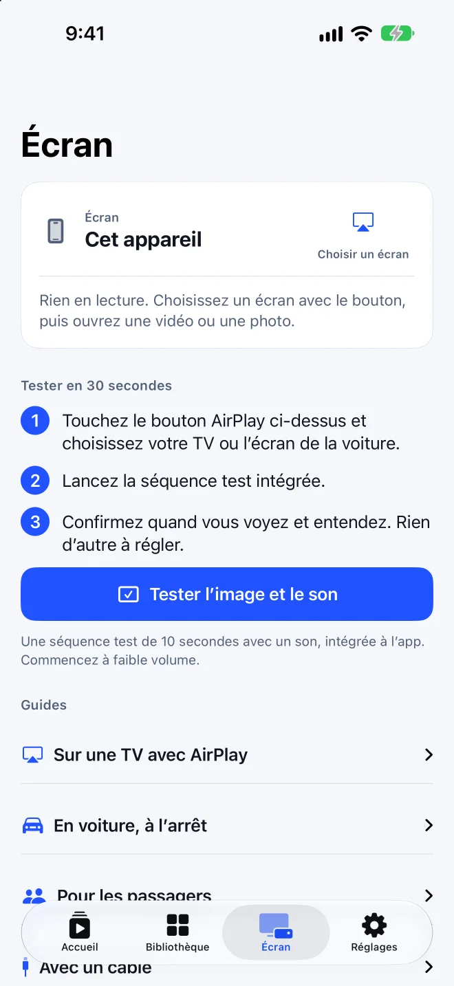 Choisissez l’écran