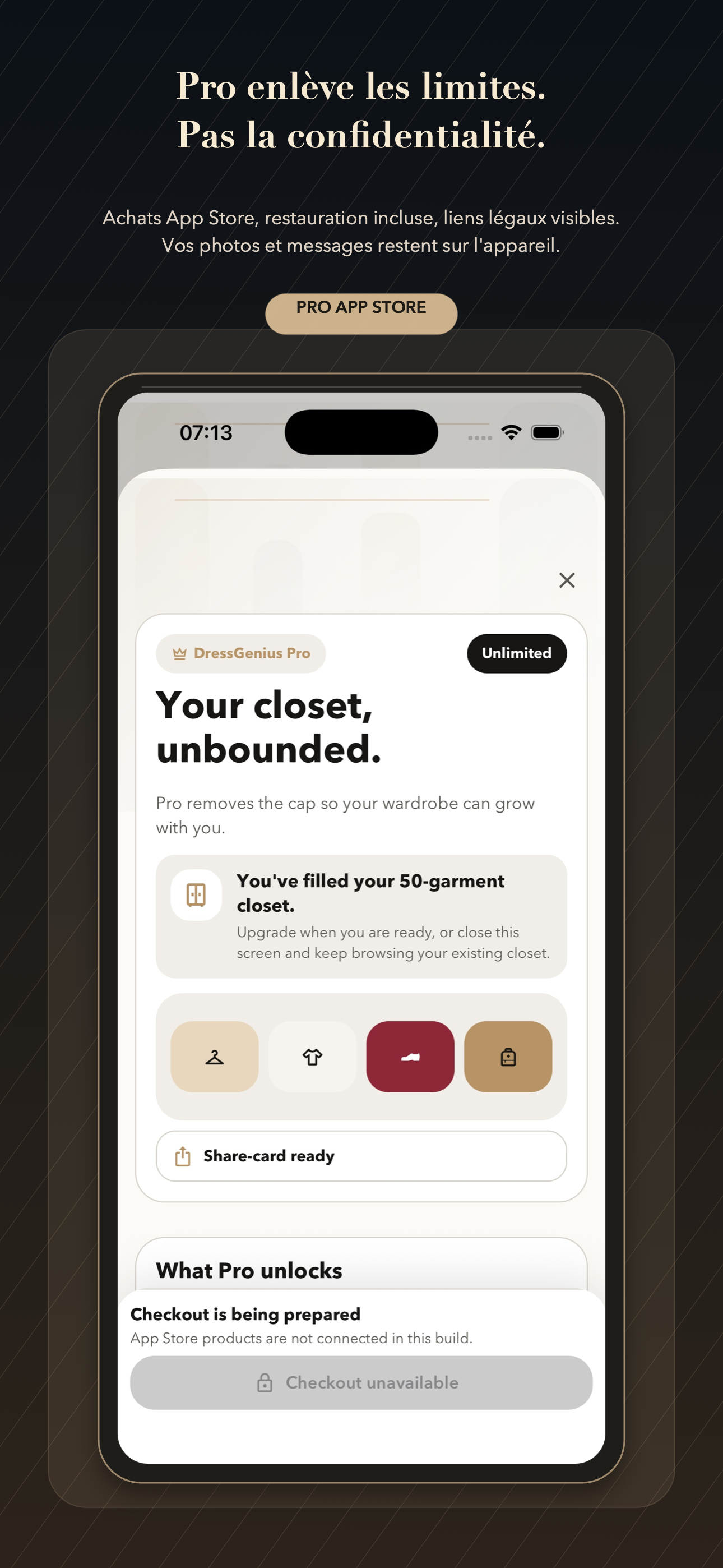 DressGenius optional Pro offer