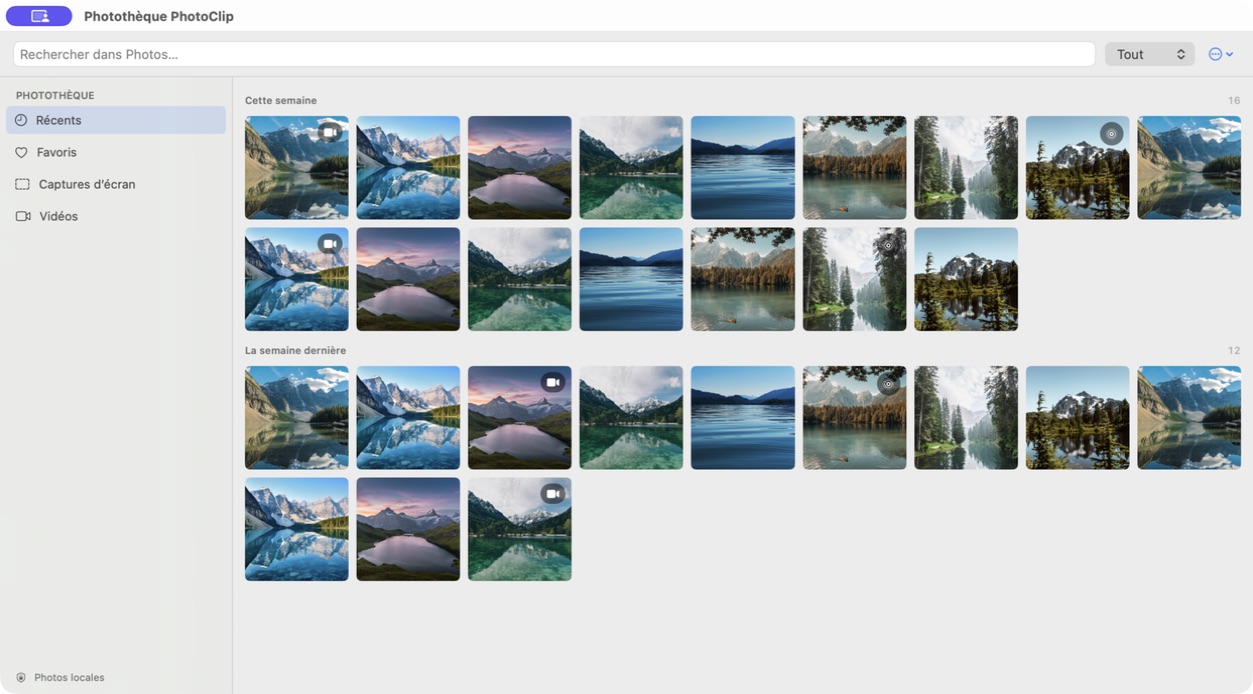 A familiar view of your photos.