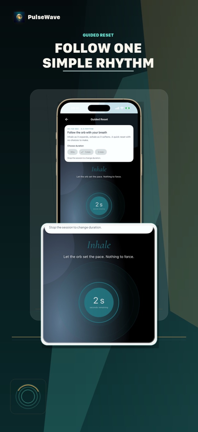 PulseWave guided reset screen