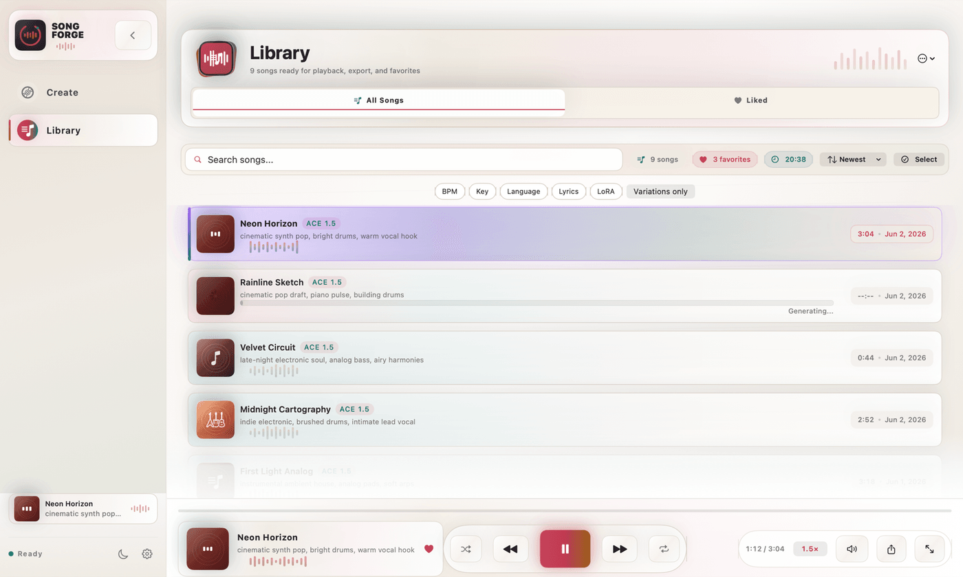 SongForge local song library
